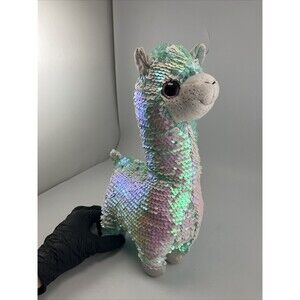 Inter-American Products Teal & Pink Llama Sequins 12” Plush Stuffed Toy